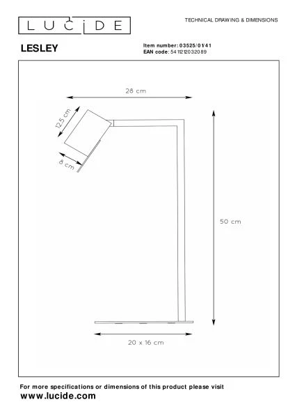 Lucide LESLEY - Desk lamp - 1xGU10 - Taupe - technical